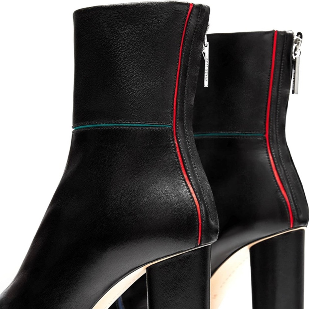 NWT Zara Black High heel leather ankle boots - Picture 2 of 10